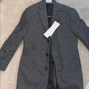 Calvin Klein Prosper Houndstooth Wool Blend Coat